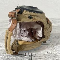 Original WWII US Army Air Force Aircraft Type AN-H-15 PILOT FLIGHT HELMET Med