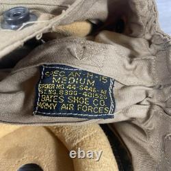 Original WWII US Army Air Force Aircraft Type AN-H-15 PILOT FLIGHT HELMET Med