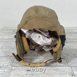 Original WWII US Army Air Force Aircraft Type AN-H-15 PILOT FLIGHT HELMET Med