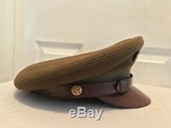 Original WWII US Army Air Force Flight Ace Visor Hat Crush Crusher Cap
