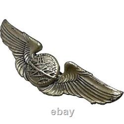 Original WWII US Army Air Force Navigator Wings Sterling Silver-Rare Pin Back