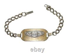 Original WWII US Army Air Force Pilot Wing 1/8th 1K Gold LGB Bracelet G1