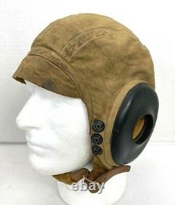 Original WWII US Army Air Force Pilots AN-H-15 Flight Helmet