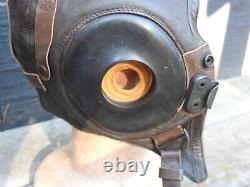 Original WWII US Army Air Force Pilots A-11 Leather Flight Helmet M GREAT SHAPE