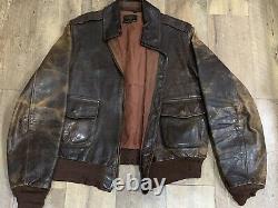 Original WWII US Army Air Force Type A2 Leather Flight Jacket Bomber 38