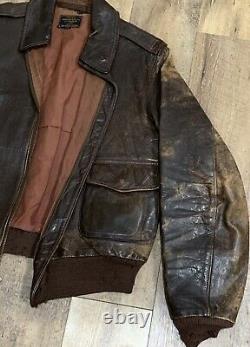 Original WWII US Army Air Force Type A2 Leather Flight Jacket Bomber 38