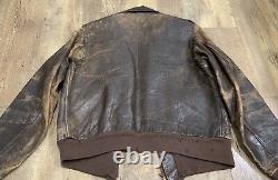 Original WWII US Army Air Force Type A2 Leather Flight Jacket Bomber 38