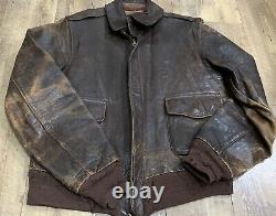 Original WWII US Army Air Force Type A2 Leather Flight Jacket Bomber 38