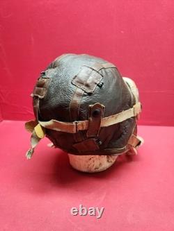 Original WWII US Army Air Force Type B-6 Medium Leather Flight Helmet W Goggles