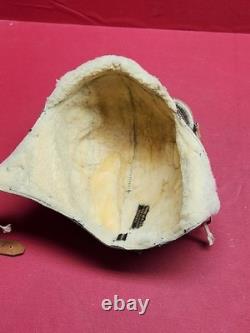 Original WWII US Army Air Force Type B-6 Medium Leather Flight Helmet W Goggles