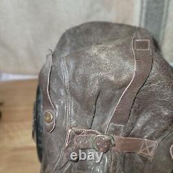 Original WWII US Army Air Forces Pilot Leather Flight Helmet WW2