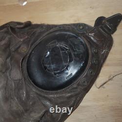 Original WWII US Army Air Forces Pilot Leather Flight Helmet WW2