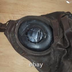 Original WWII US Army Air Forces Pilot Leather Flight Helmet WW2