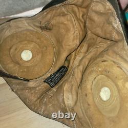 Original WWII US Army Air Forces Pilot Leather Flight Helmet WW2