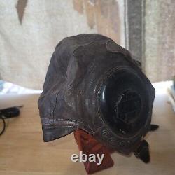 Original WWII US Army Air Forces Pilot Leather Flight Helmet WW2