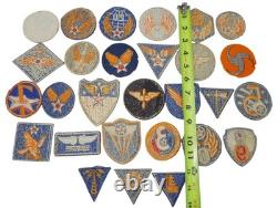 Original WWII US Army Air Forces USAAF Air Corps Insignia 28 Patches Lot DR16