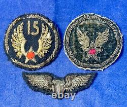Original WWII U. S. 15th Army Air Corps Bullion Pilots Grouping