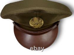 Original WWII U. S Army Air Force Enlisted Men Wool Visor Service Crusher Cap Hat