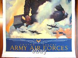 Original WWII War Poster, O'er The Ramparts We Watch, Army Air Forces, Schlaikjer