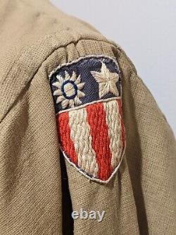 Original Ww2 10th Usaaf Us Army Air Forces Flying Tiger Canvas Brown Jacket