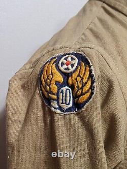 Original Ww2 10th Usaaf Us Army Air Forces Flying Tiger Canvas Brown Jacket