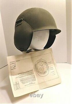 Original Ww2 Army Air Forces M-3 Flak Helmet Unissued With Document