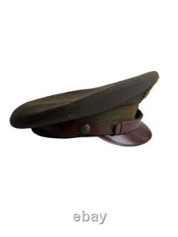 Original Ww2 Us Army Air Forces Officers Crusher Visor Cap Badge Hat Dehner