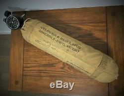 Original Wwii Us Army Air Corps D-2 Walk Around Oxygen Bottle & Bag B-17 B-24