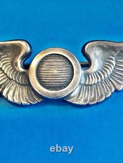 Original Wwii Us Army Air Force Sterling Combat Observer 3 1/8 Wing Badge