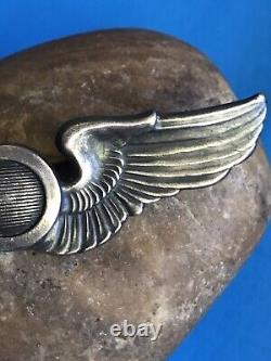 Original Wwii Us Army Air Force Sterling Combat Observer 3 1/8 Wing Badge