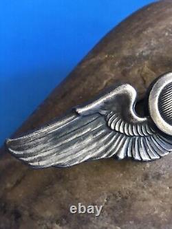 Original Wwii Us Army Air Force Sterling Combat Observer 3 1/8 Wing Badge