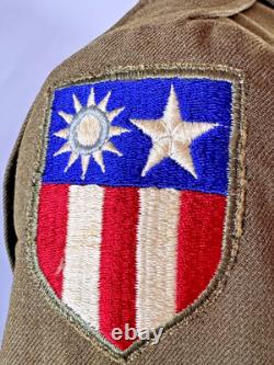 Original Wwii Usaaf Jacket Aircrew Wings, Cbi & Army Air Force Patches Dated
