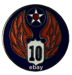 Pack of 50 WWII U. S. Army 10th Air Force Motorcycle Hat Cap Lapel Pin M-111