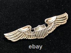 Pair WWII Sterling Army Air Forces Pilot Wings Badge by Balfour RARE 3 2