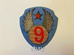 Pk463 Original WW2 US Army Air Force 9th AF Patch Bullion Blue Wool WA10