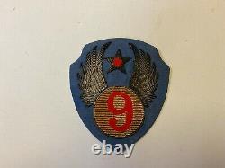 Pk463 Original WW2 US Army Air Force 9th AF Patch Bullion Blue Wool WA10