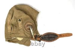 Pre WWII 1920s-30s US Army Air Corps Navy Cloth Flight Helmet w Gosport Fittings