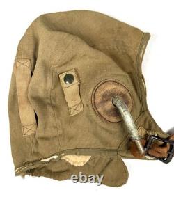 Pre WWII 1920s-30s US Army Air Corps Navy Cloth Flight Helmet w Gosport Fittings