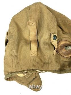 Pre WWII 1920s-30s US Army Air Corps Navy Cloth Flight Helmet w Gosport Fittings