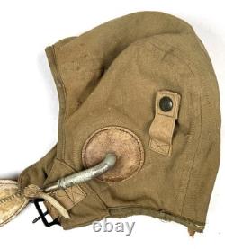 Pre WWII 1920s-30s US Army Air Corps Navy Cloth Flight Helmet w Gosport Fittings