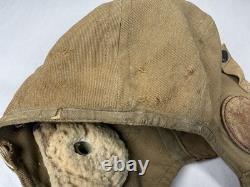 Pre WWII 1920s-30s US Army Air Corps Navy Cloth Flight Helmet w Gosport Fittings