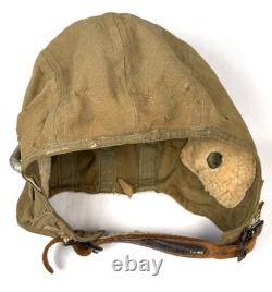 Pre WWII 1920s-30s US Army Air Corps Navy Cloth Flight Helmet w Gosport Fittings