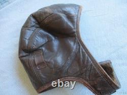 Pre-wwii Us Army Air Corps Air Associates Fur Lined Leather Flight Helmet