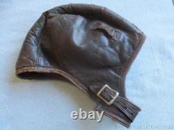 Pre-wwii Us Army Air Corps Air Associates Fur Lined Leather Flight Helmet
