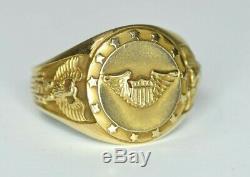 Pristine WWII Antique 10K Yellow Gold United States Army Air Corps Pilot Ring