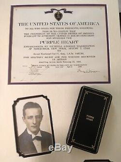 Purple Heart WWII KIA US Army Air Corp Navigator Medal Engraved Certificate