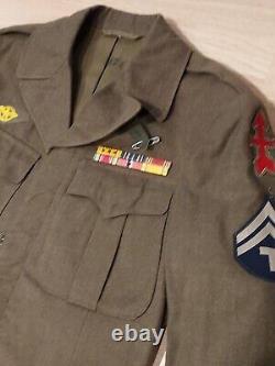 RARE U. S. Army Air Corps Green Technician 5th Class Uniform Adult Size L