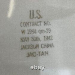RARE Vintage WW2 Army Air Corps Beige Striped 17 Platter Jackson China Jac-Tan