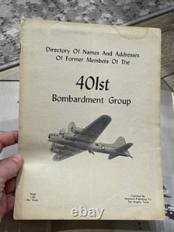 RARE WW2 WWII USAAF US Army Air Force 401st Bomb Group Book + Directory List