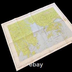 RARE WWII 1945 Army Air Force B-24 & B-25 Hong Kong Harbor Target Approach Map